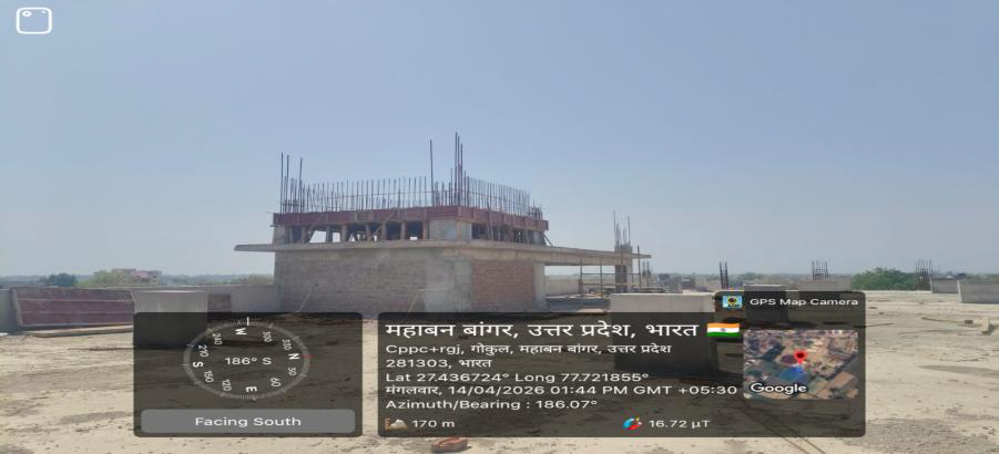 जनपद मथुरा गोकुल में नगर पंचायत की भूमि पर पर्यटक सुविधा केन्द्र (टी.एफ.सी.) एवं पार्किंग का निर्माण कार्य